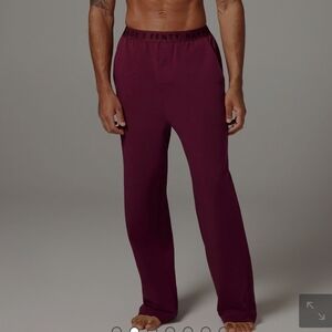 SAVAGE X FRENCH TERRY SLEEP PANT. COLOR POINSETTIA RED PLUM. Size small